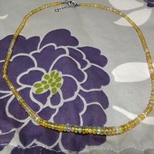 925 Silver Ethiopian Opal Beaded Necklace